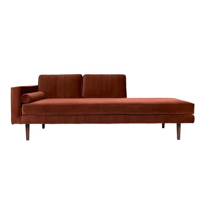 Broste Copenhagen Wind Caramel Cafe red left hand chaise lounge