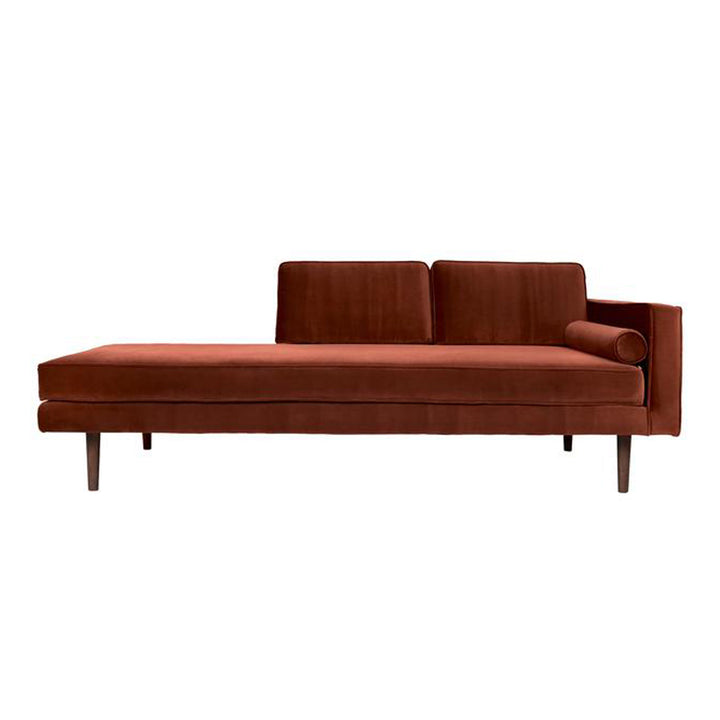 Broste Copenhagen Wind Caramel Cafe red right hand chaise lounge
