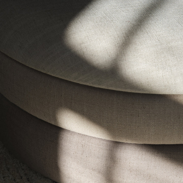 Broste Copenhagen Pond Pouffe Beige 68x30cm close up