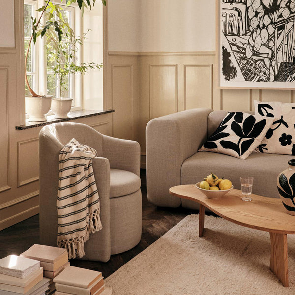 Broste Copenhagen Pond Latte Grey Armchair with Lagoon Sofa