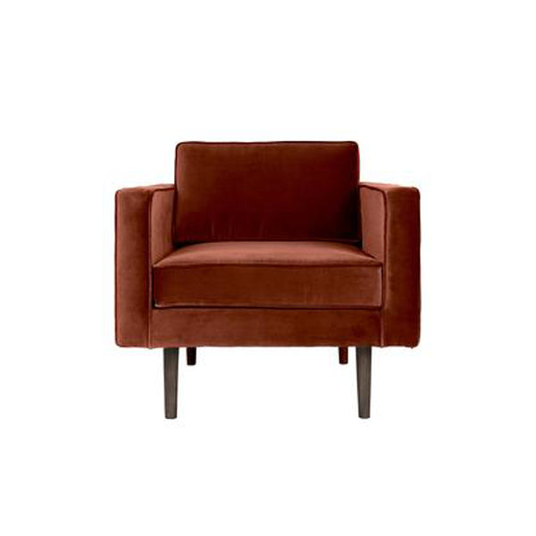 Broste Copenhagen Wind Velvet Armchair Caramel Cafe Red