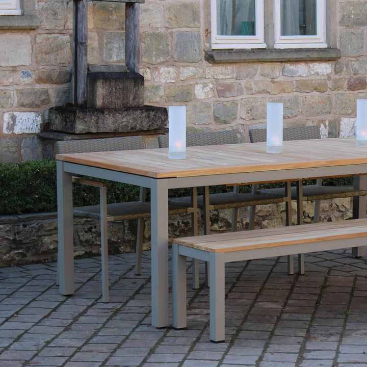 Atlantic Outdoor Teak Dining Table close up