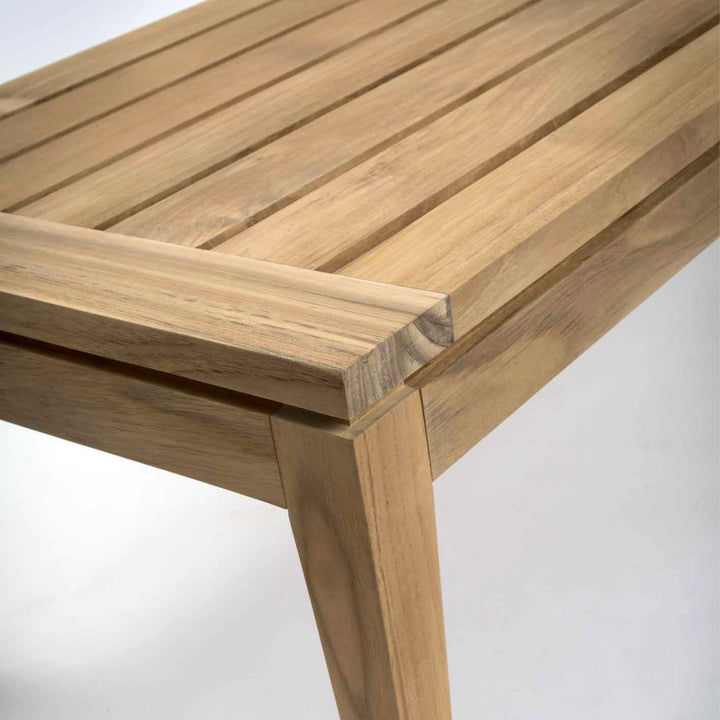 Menton outdoor teak coffee table detail