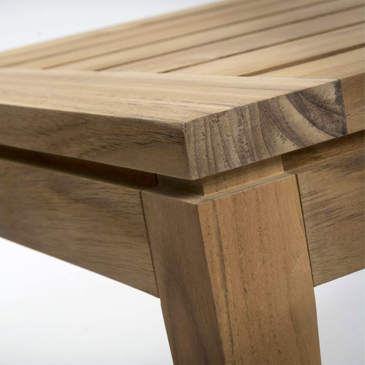 Menton outdoor teak coffee table detail