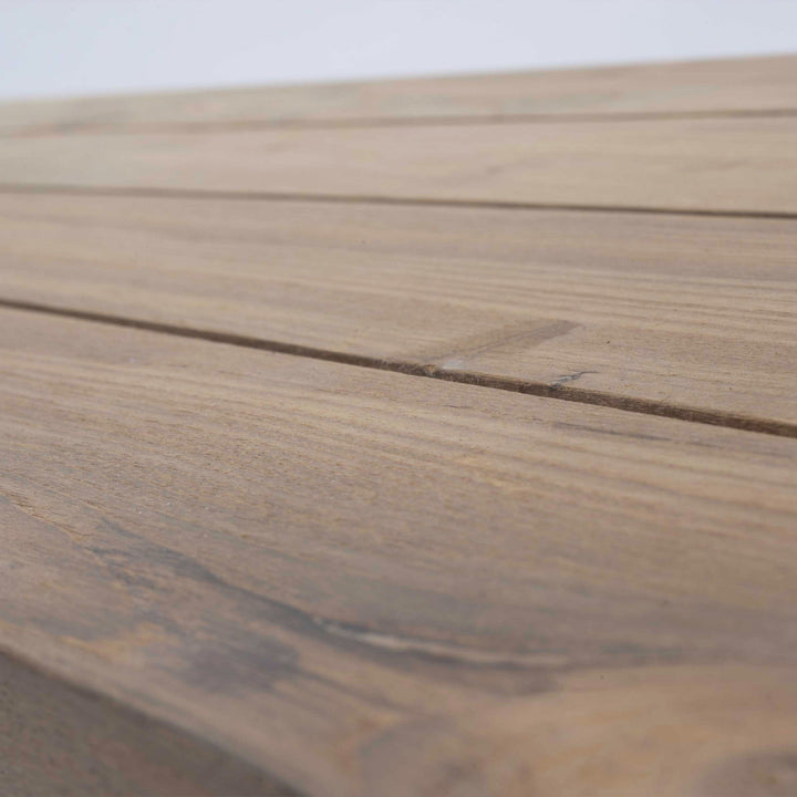 Reclaim Outdoor Teak Dining Bench close up