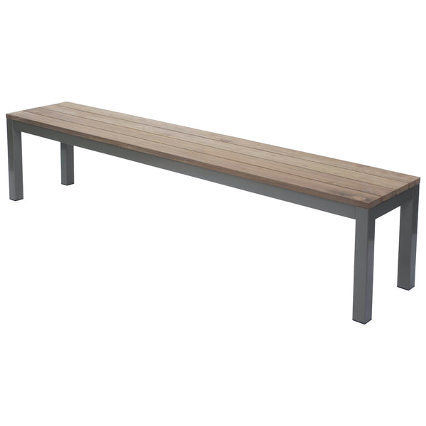Reclaim Outdoor Teak Dining Bench in Kubu grey
