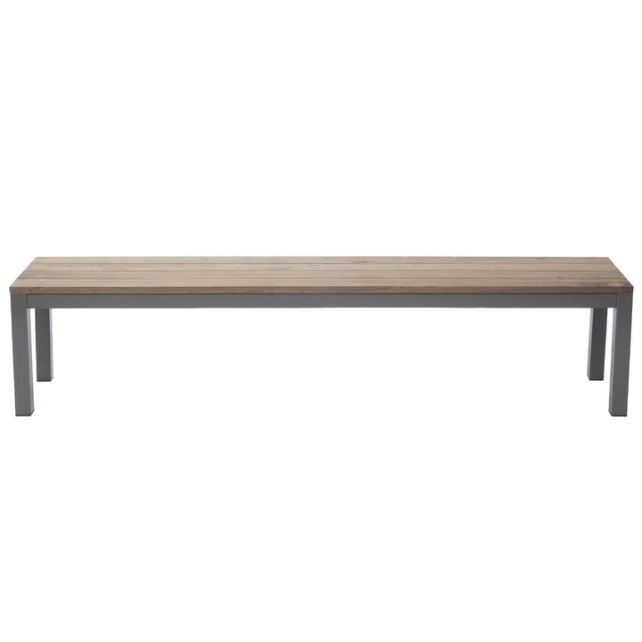 Reclaim Outdoor Teak Dining Bench in Kubu grey