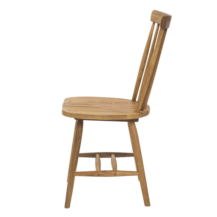 Rib spindle back oak dining chair