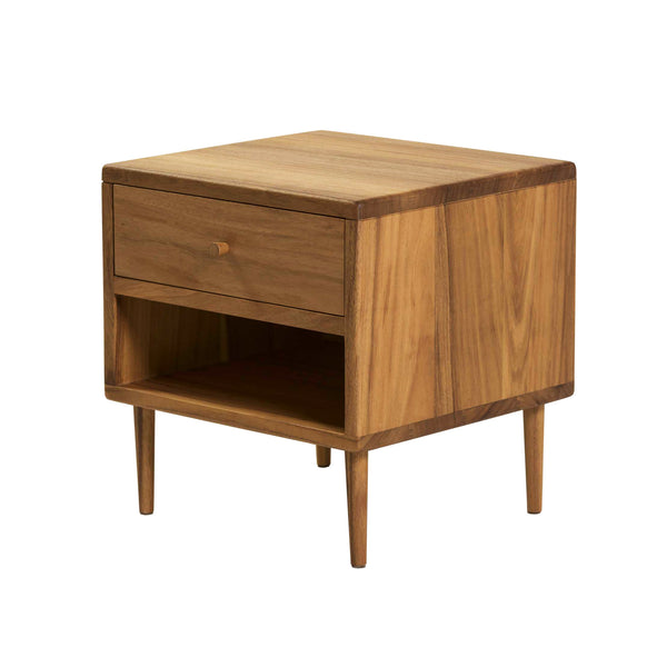 Shoreditch wooden bedside table with drawer