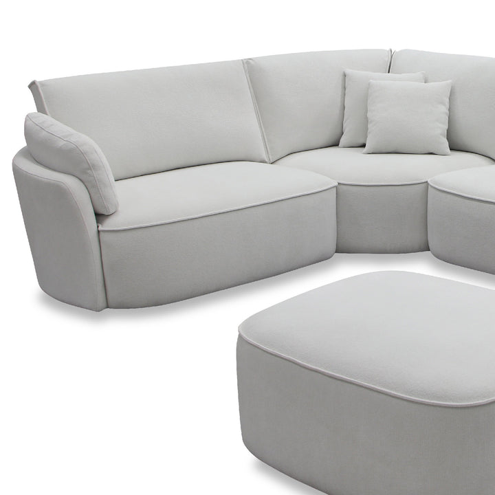 Avriio Larissa Corner Sofa and Ottoman Light Grey