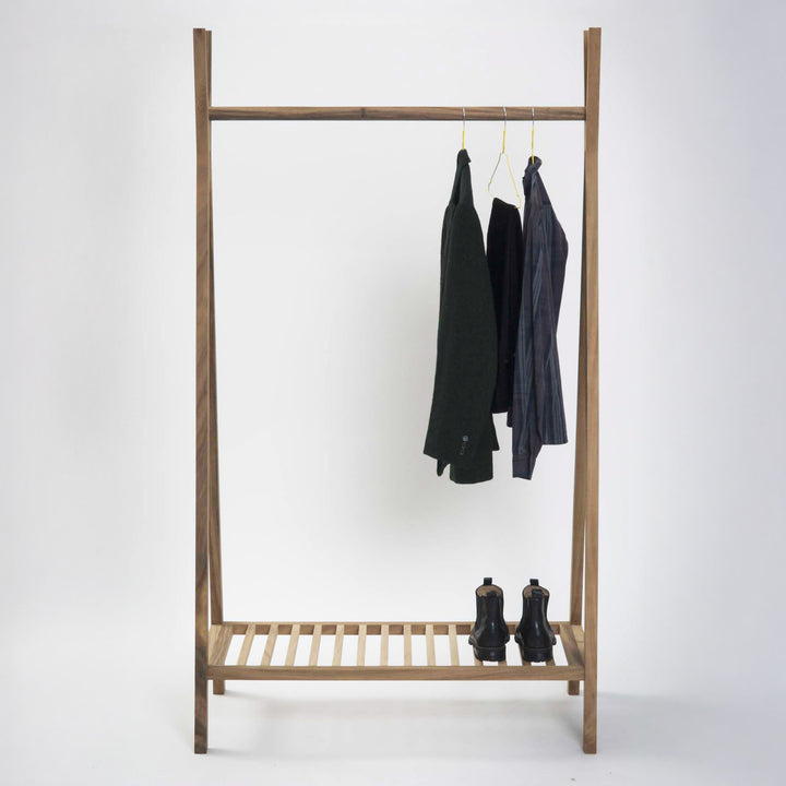 Totem wooden clothes and coat rack