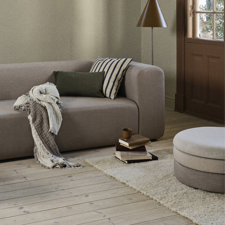 Broste Copenhagen Lagoon 3 seater sofa with Pond Pouffe Beige 68x30cm