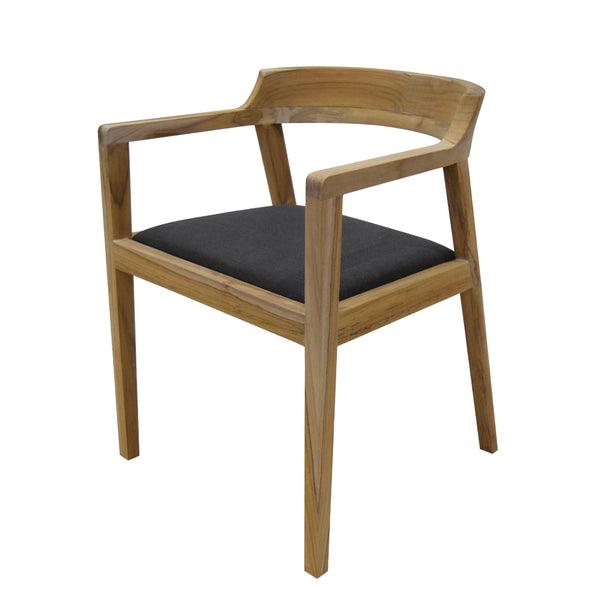 Hampstead wood and fabric dining armchair