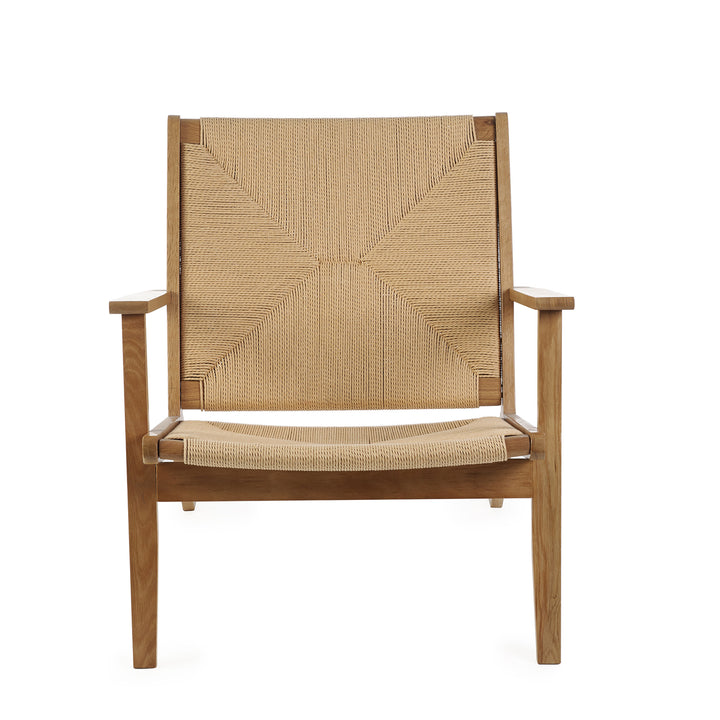 Skagen oak lounge chair with rattan
