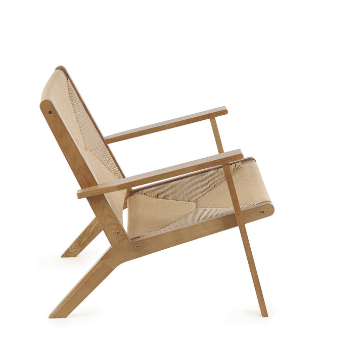 Skagen oak lounge chair with rattan
