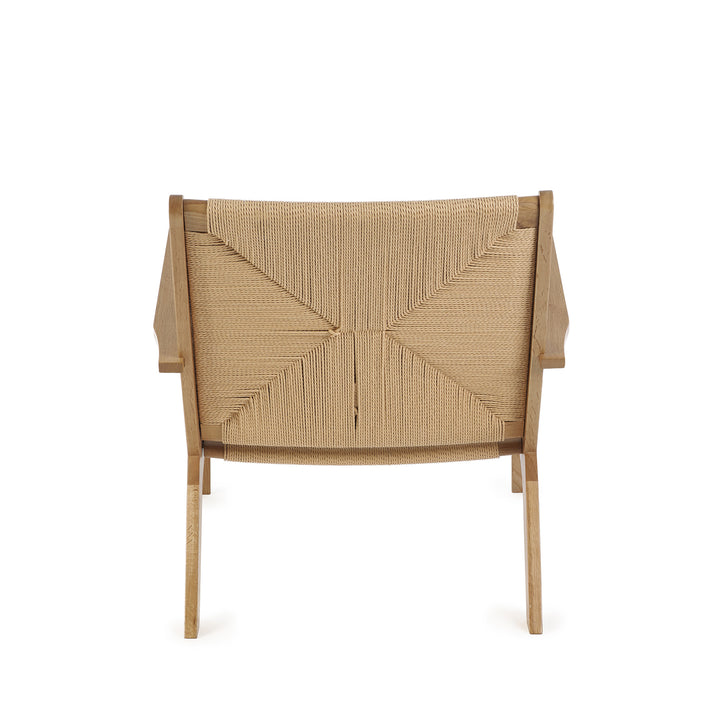 Skagen oak lounge chair with rattan