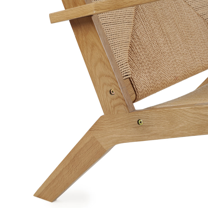 Skagen oak lounge chair with rattan