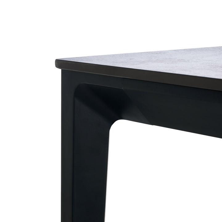 Close up of Gazelle Slate Grey Rectangular Stone Top Dining Table 120cm
