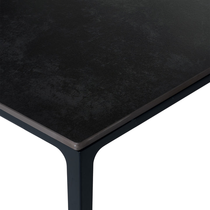 Close up of Gazelle Slate Grey Rectangular Stone Top Dining Table 120cm