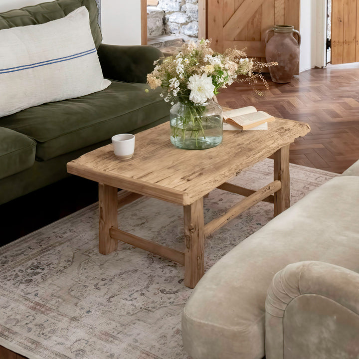 Rustic Elm Wooden Coffee Table