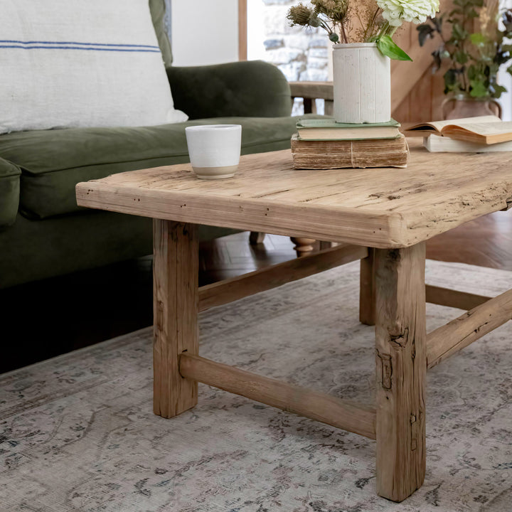 Rustic Elm Wooden Coffee Table