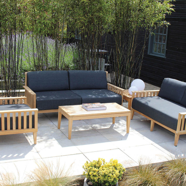 Paling teak garden furniture sofas and coffee table