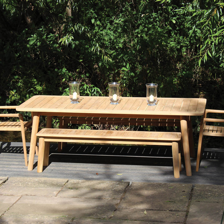 Shoreditch outdoor teak bench and table